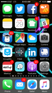 iPhone with badged icons